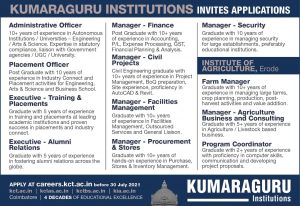 Kumaraguru institutions invites applications